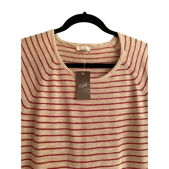 J Jill Linen Blend Sweater with Flounce Sleeve - Picture 8 of 9